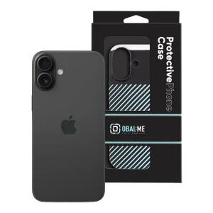 Plastic case OBAL-ME for iPhone 16, Black-light blue 3