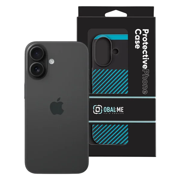 Plastic case OBAL-ME for iPhone 16, Black-blue 3