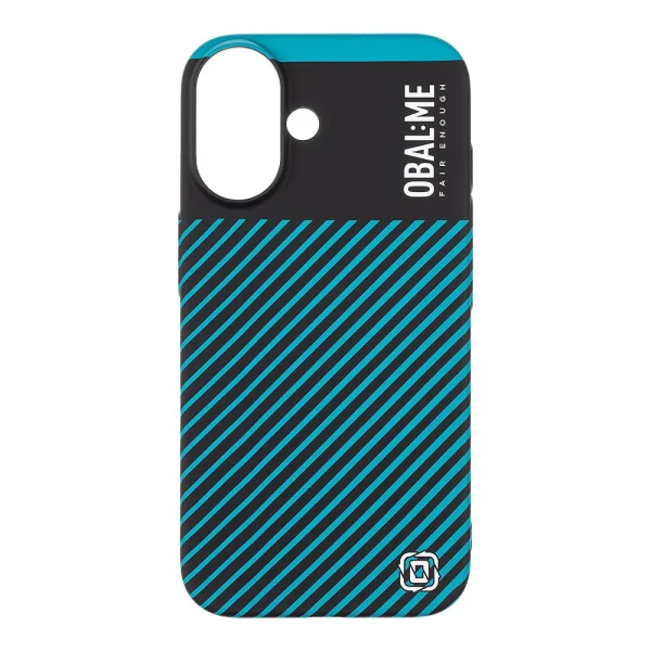 Plastic case OBAL-ME for iPhone 16, Black-blue 1