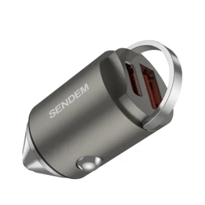 Зарядно за кола 12V Sandem D16, USB-A, USB-C, 120W, Сив