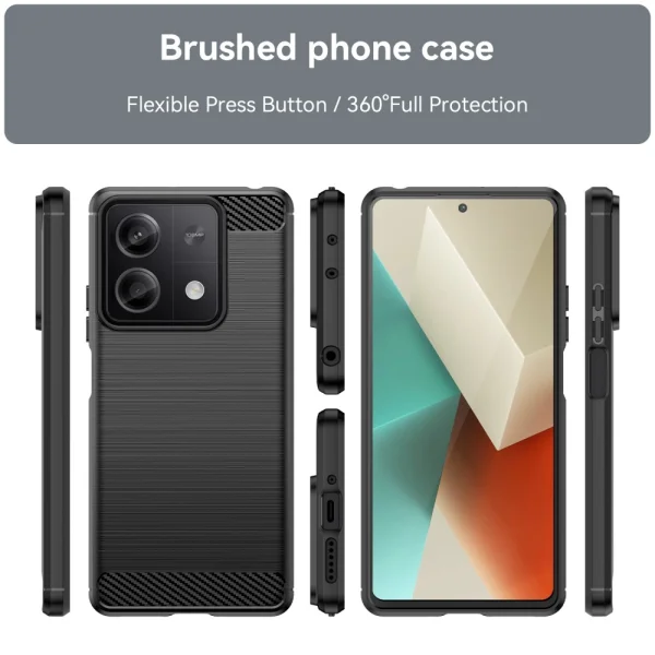 Силиконов калъф Carbon за Xiaomi Redmi Note 13 4G, Черен 3