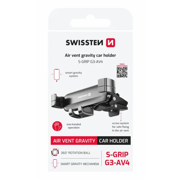 Swissten S-Grip G3-AV4 gravity to air-vent car mount 3