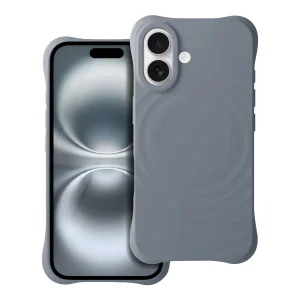 Силиконов калъф Zephyr Mag Cover за iPhone 16, Сив-син
