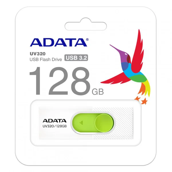 USB Флаш памет ADATA, UV320, 128GB, USB 3.2, Бял 2