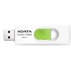 USB Флаш памет ADATA, UV320, 128GB, USB 3.2, Бял