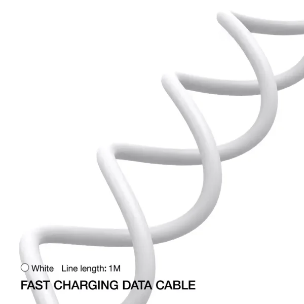 Cable Jellico B9, USB-C to USB-C, PD, 66W, 1 meter, white 3