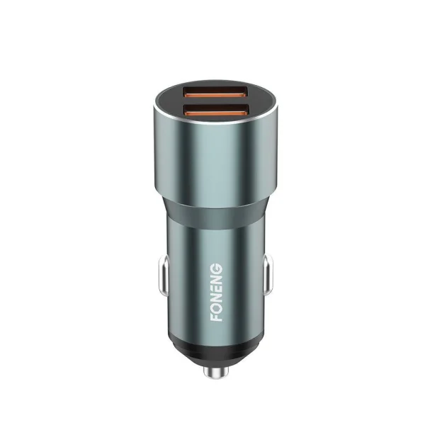 Зарядно за кола 12V Foneng C19, 36W, 2xUSB, QC3.0, сребристо 2