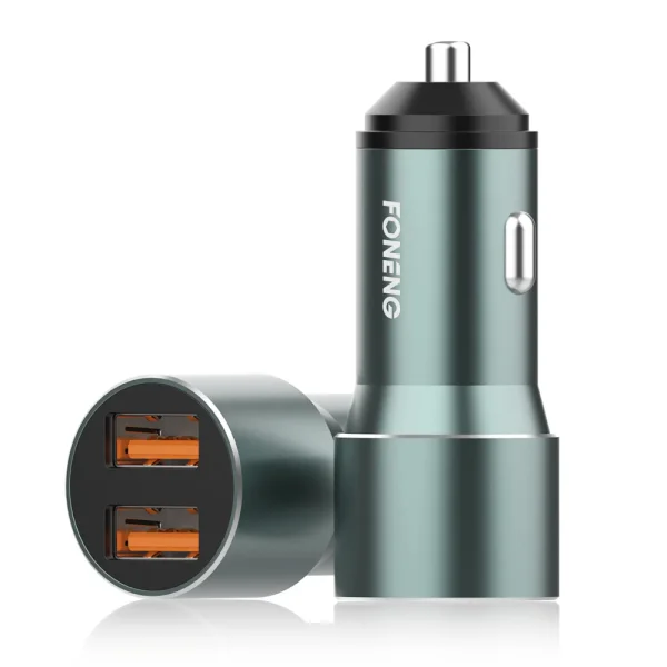 Зарядно за кола 12V Foneng C19, 36W, 2xUSB, QC3.0, сребристо 1