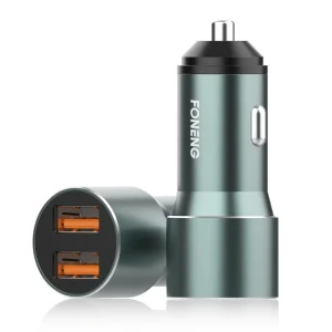 Зарядно за кола 12V Foneng C19, 36W, 2xUSB, QC3.0, сребристо