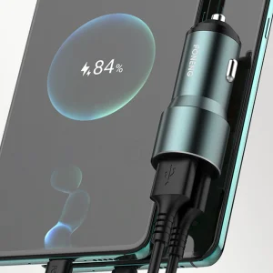 Зарядно за кола 12V Foneng C19, 36W, 2xUSB, QC3.0, сребристо 3
