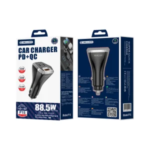 Зарядно за кола 12V Jellico F15, PD, 88.5W, 2xUSB-C, 1xUSB, QC3.0, черен 5