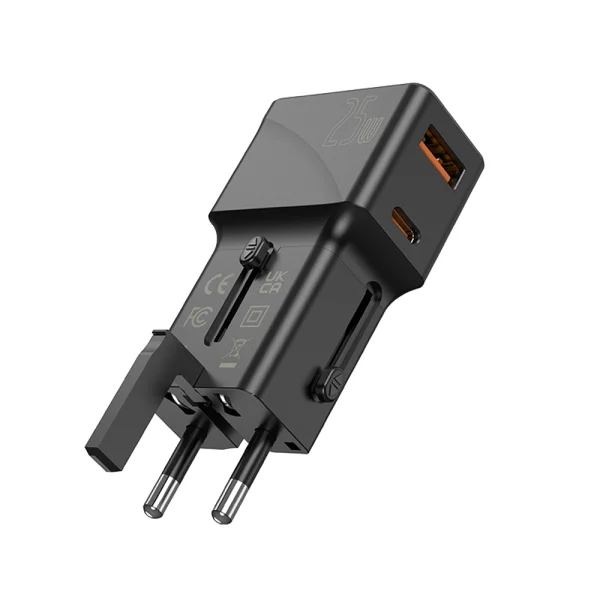 Зарядно Jellico S6, PD, 25W, 1xUSB-C, 1xUSB, QC3.0, черен 3