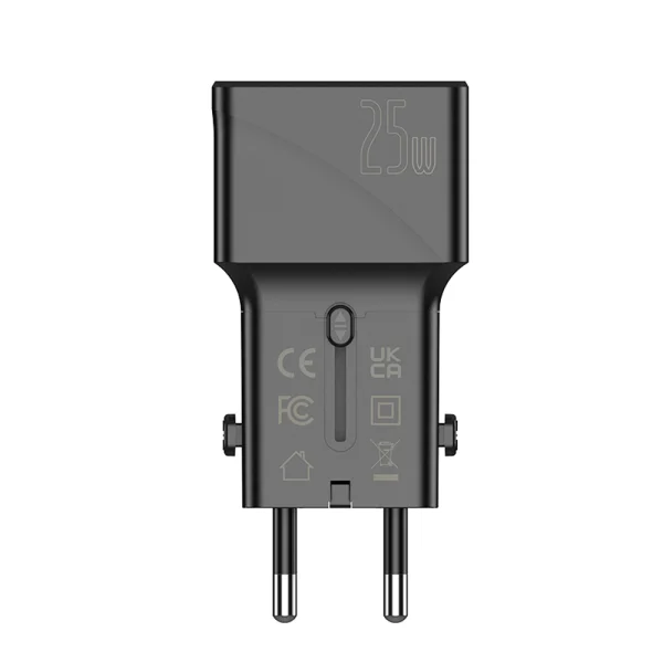 Зарядно Jellico S6, PD, 25W, 1xUSB-C, 1xUSB, QC3.0, черен 1