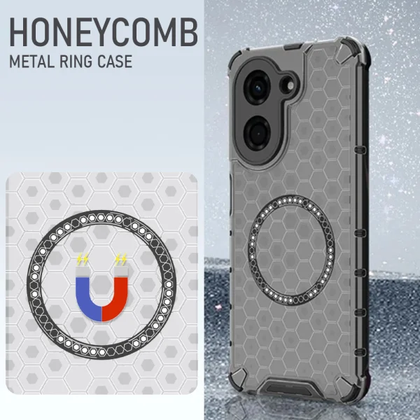 Калъф  Metal Ring Honeycomb за Xiaomi Redmi A5 4G, черен 4