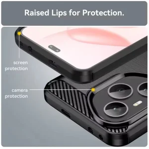 Techsuit Carbon Fibre Brushed Silicone Case for Honor 400 Pro, black 3