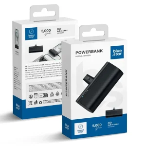 Външна батерия Blue Star W0556, 5000 mAh,USB-C, 2,1A, черен 4