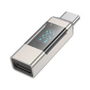 Адаптер Borofone BV25, USB-C към USB-C, с дисплей, сив