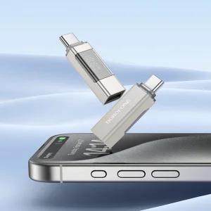 Adapter Borofone BV25, USB-C to USB-C, with display, gray 3