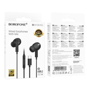 Слушалки с микрофон Borofone BM100 Pro Fuente, USB-C, черен 6