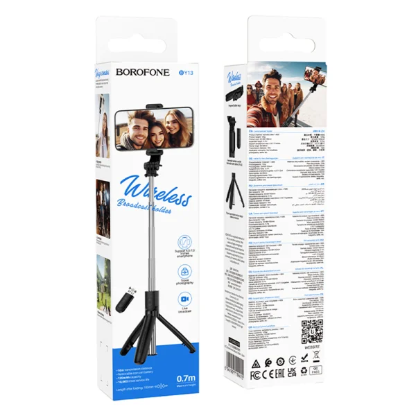 Селфи Стик с трипод Borofone BY13 Nube Bluetooth, remote control, черен 6