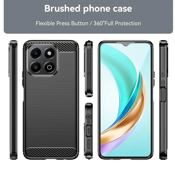 Силиконов калъф Carbon Fibre Brushed за Honor X6b, черен 3
