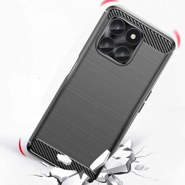 Силиконов калъф Carbon Fibre Brushed за Honor X6b, черен 2