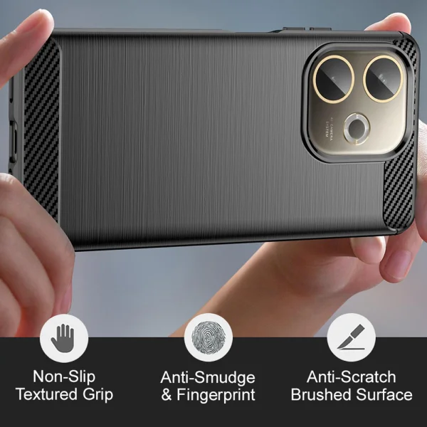 Силиконов калъф Carbon Fibre Brushed за Oppo A5 Pro 5G, черен 4
