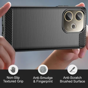 Силиконов калъф Carbon Fibre Brushed за Oppo A5 Pro 5G, черен 4