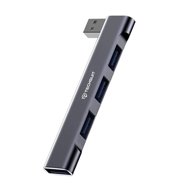 Преходник Techsuit Docking Station ZenithDock H14, 4 in 1, USB-A, 3x USB 2.0, 1x USB 3.0, сив 1