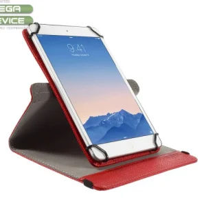 Universal book-style case, transforming into a stand, suitable for 9 to 10-inch tablets - Red