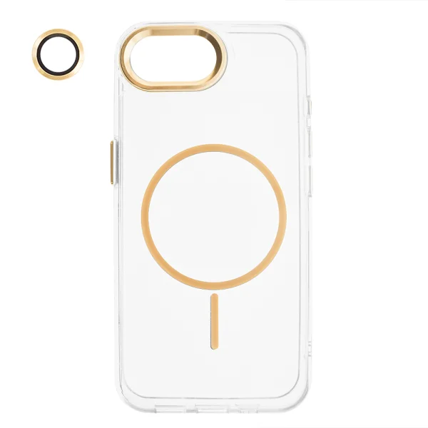 Resistant Creative MagSF Case for iPhone 16e/17e, transparent - gold 1