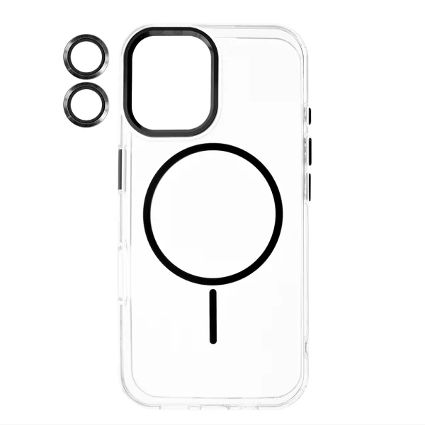 Case Resistant Creative MagSF for iPhone 16 Plus, transparent - black 1