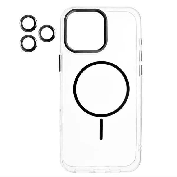 Калъф Resistant Creative MagSF за iPhone 16 Pro Max, прозрачен - черен 1