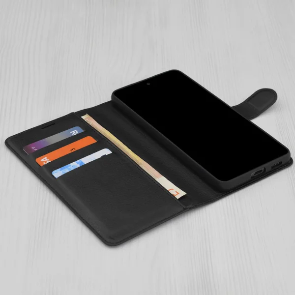 Калъф тефтер Techsuit Leather Folio за Honor 400, черен 2