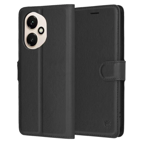 Калъф тефтер Techsuit Leather Folio за Honor 400, черен 1