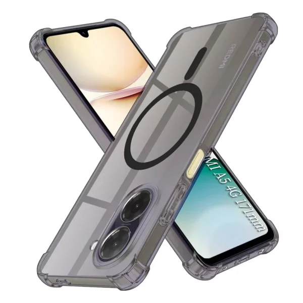 Силиконов калъф Techsuit Shockproof Clear MagSF за Xiaomi Redmi A5 4G, черен- прозрачен 2