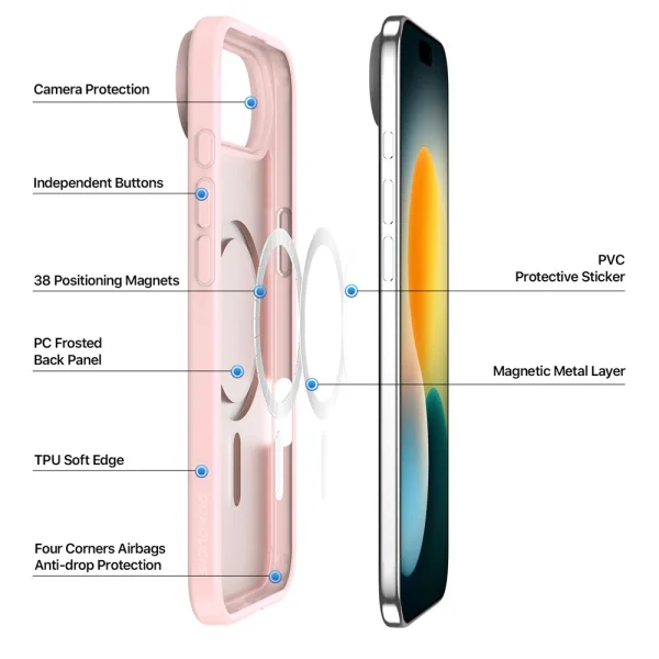 Dux Ducis Yind MagSF Case for iPhone 17 Air, light pink 4