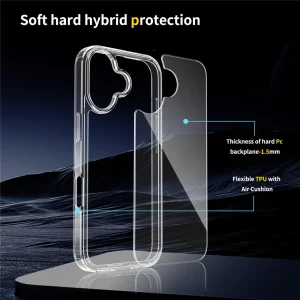 Калъф Shockproof Acrylic за iPhone 17, прозрачен 5