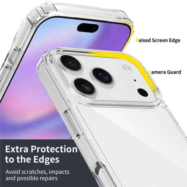 Shockproof Acrylic Case for iPhone 17 Pro, Transparent 3