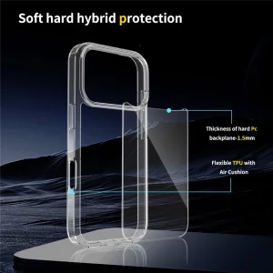 Shockproof Acrylic Case for iPhone 17 Pro, Transparent 5