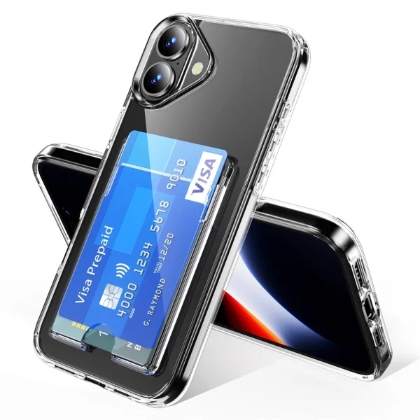 Card Holder Case for iPhone 17, transparent 2