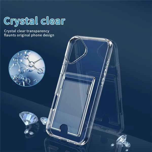 Card Holder Case for iPhone 17, transparent 6