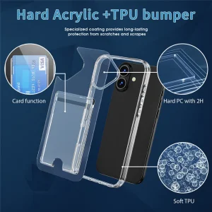 Card Holder Case for iPhone 17, transparent 4