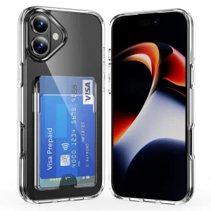 Калъф Card Holder за iPhone 17, прозрачен