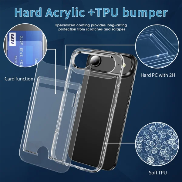 Калъф Card Holder за iPhone 17 Air, прозрачен 5