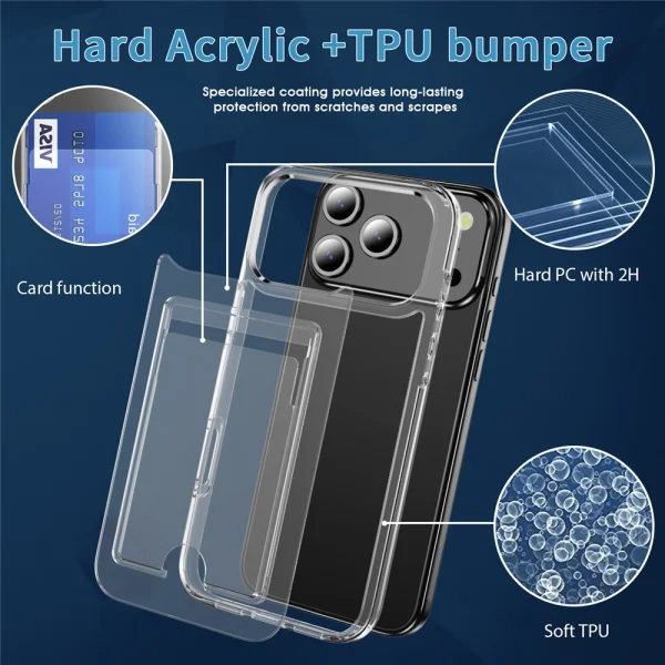 Card Holder Case for iPhone 17 Pro, transparent 4