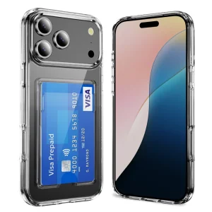 Калъф Card Holder за iPhone 17 Pro, прозрачен