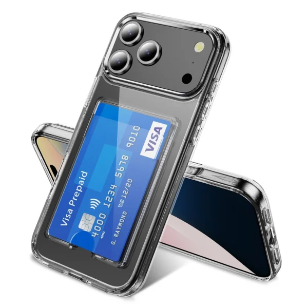 Калъф Card Holder за iPhone 17 Pro Max, прозрачен 2