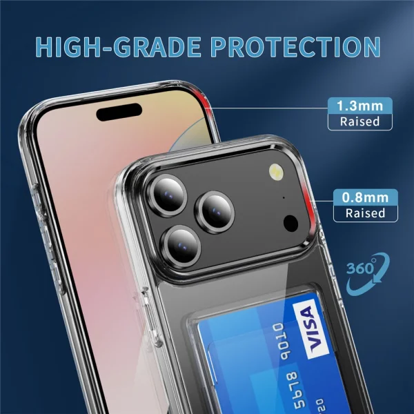 Калъф Card Holder за iPhone 17 Pro Max, прозрачен 6