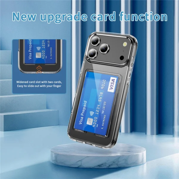 Калъф Card Holder за iPhone 17 Pro Max, прозрачен 3